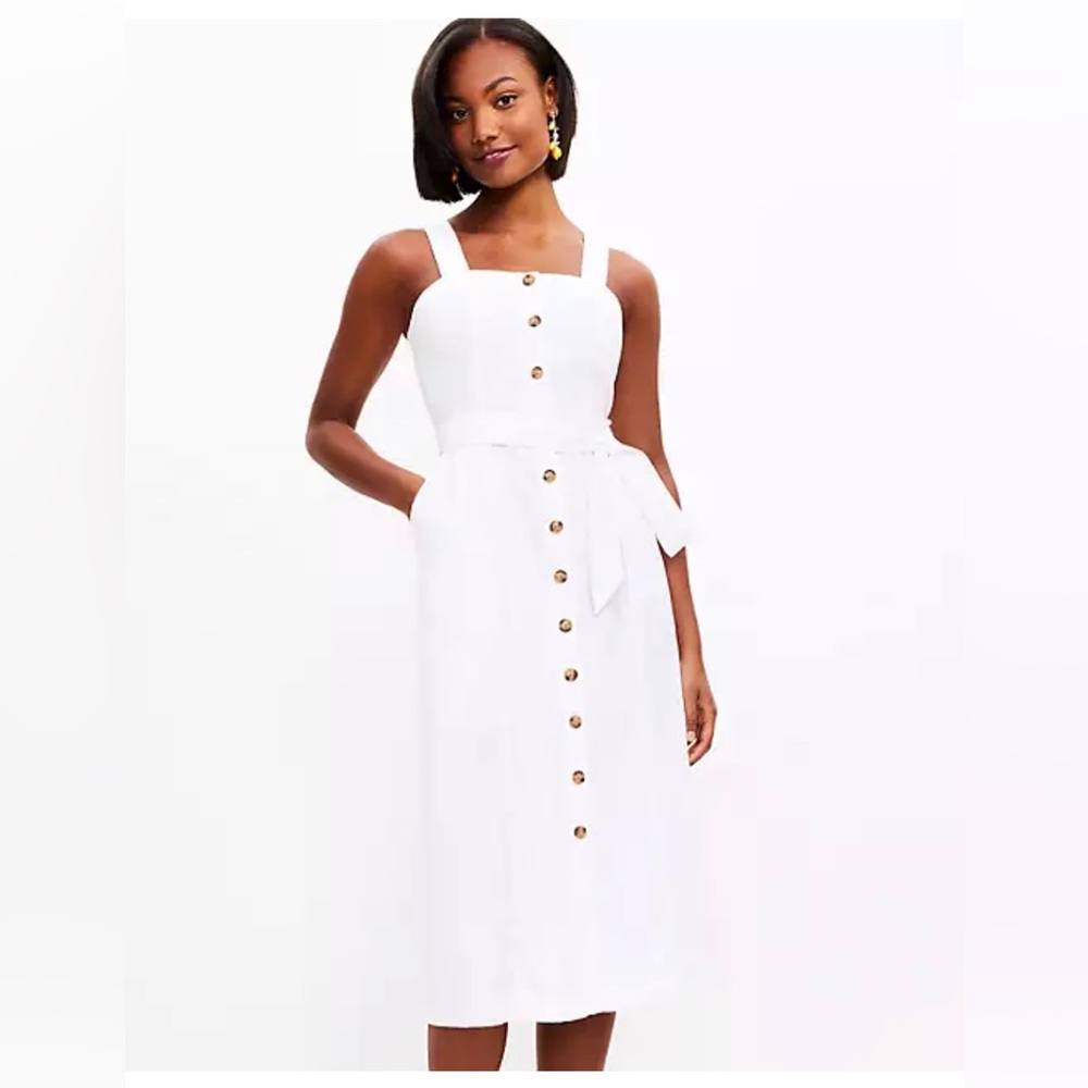 Loft Strappy Button Midi Dress